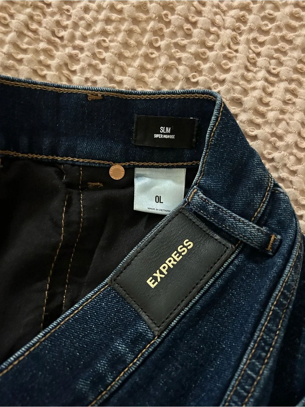 Express Dark Wash Slim High Rise Jeans